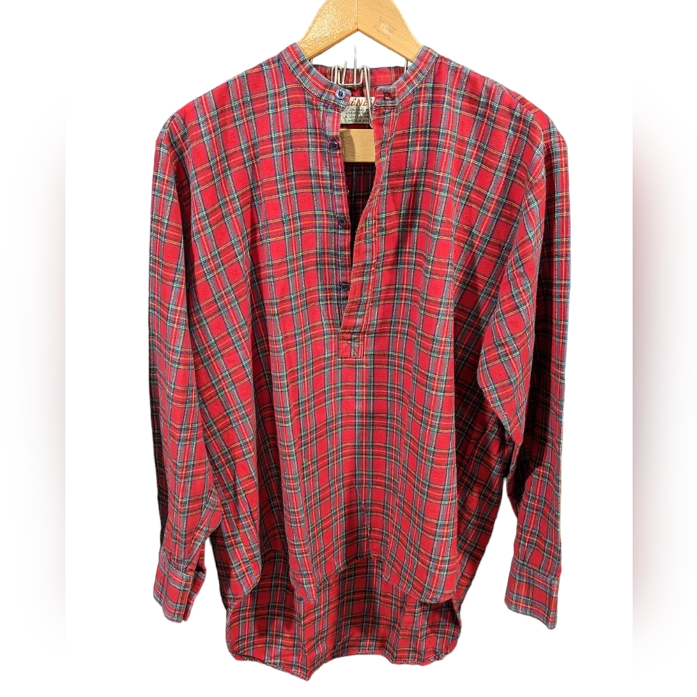 Gleneske Original Irish Grandfather Donegal Long Sleeve Flannel Night Shirt